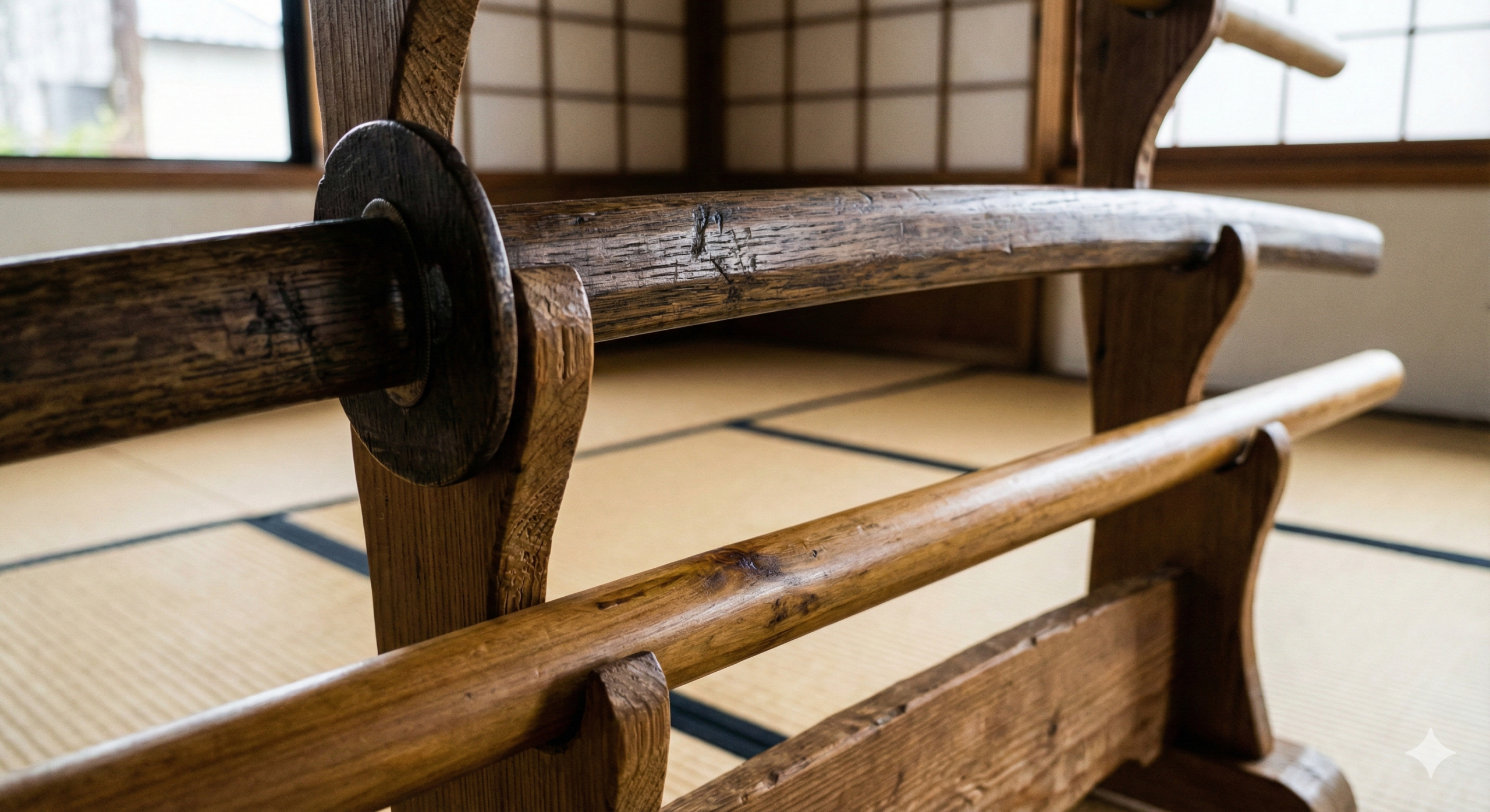 Traditional Japanese weapons training Bokken and Jo